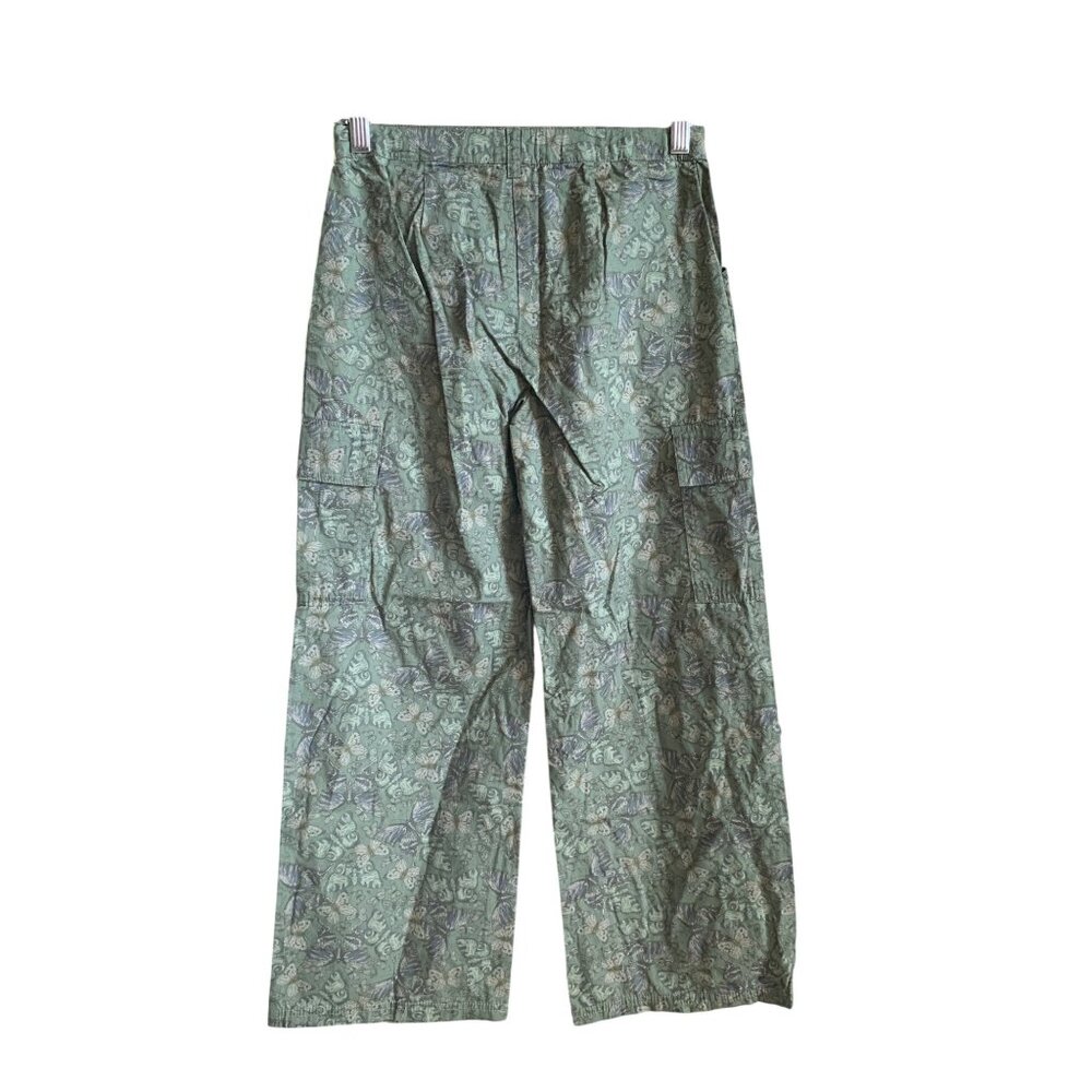 Art Class Junior Girls Butterfly Print Wide Leg Cotton Pants In Sage Green Large - Picture 2 of 8
